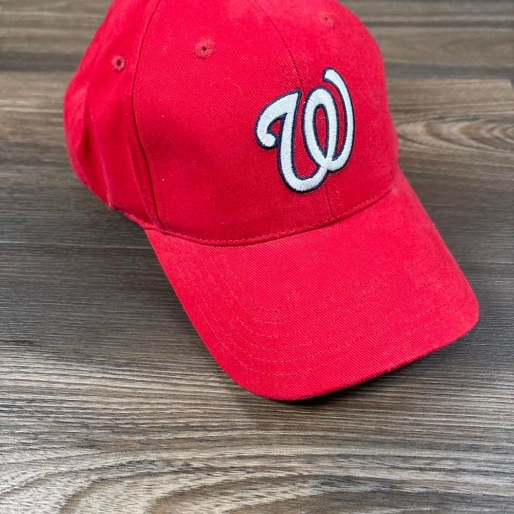 Red Washington Nationals baseball cap with white 'W' logo